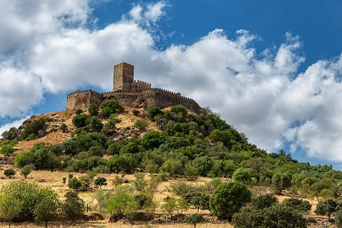 Castillo de Miraflores en Alconchel. Extremadura.