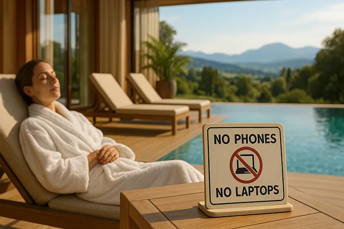 Hotel de lujo para el relax con norma de no usar móviles ni portátiles, ambiente natural y exclusivo para desconectar