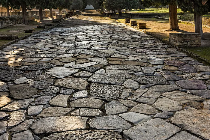 Calle en las ruinas romanas de Itálica.